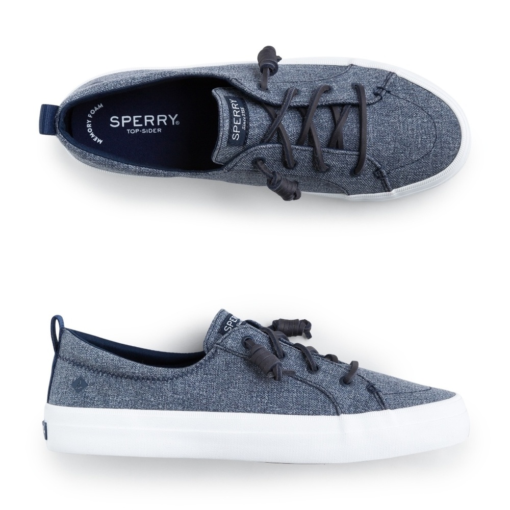 Sperry Crest Vibe Sparkle Chambray Lace Up Sneaker